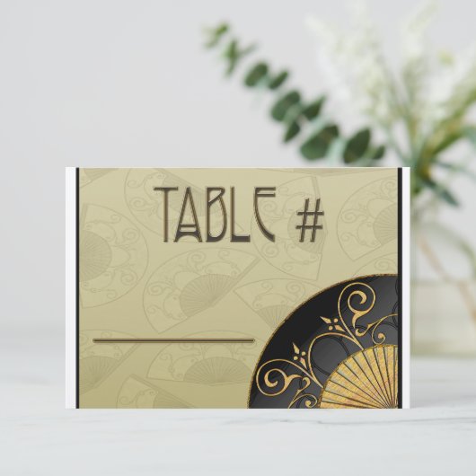 Numéros de table élégants éventail (Mousse) (Debout devant)