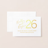 Numéros de table élégants modernes en feuille d'or (Derrière avec enveloppe)