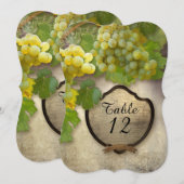 Numéros de table élégants Réception Raisins Vignob (Devant / Derrière)