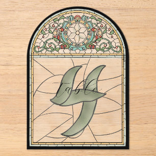 Numéros de table en acrylique à effet de vitrail v