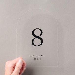 Numéros de table en acrylique pour mariage moderne