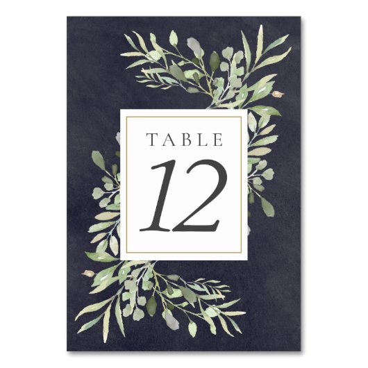 Numéros de table en ardoise à motif de verdure à l (Par défaut)