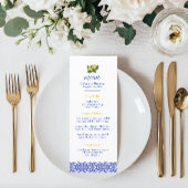 Numéros de table en carreaux bleus et citron itali