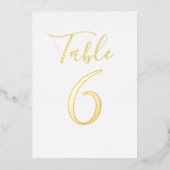 Numéros de table en écriture élégante avec feuille (Recto)