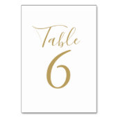 Numéros de table en écriture élégante en or (Dos)