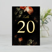 Numéros de table en feuille de roses florales roma (Debout devant)