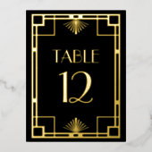 Numéros de table en noir et or feuille style Art D (Recto)