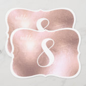 Numéros de table en or rose faux antique PixDezine (Devant / Derrière)