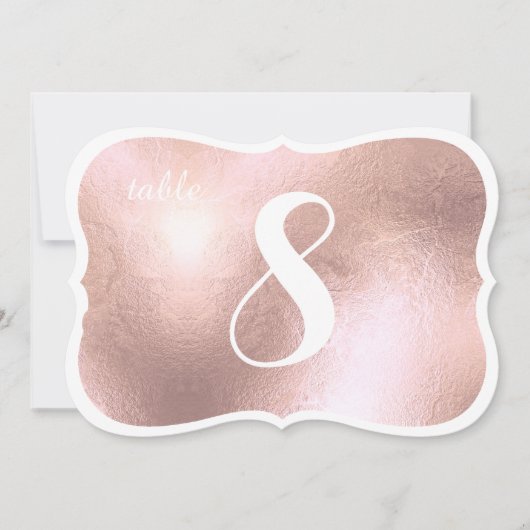 Numéros de table en or rose faux antique PixDezine (Devant)