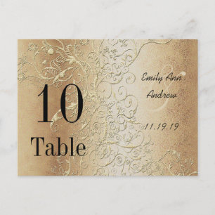 Numéros de table en police noire avec des tourbill