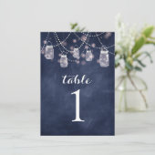 Numéros de table en pot Mason tableau bleu (Debout devant)