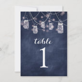 Numéros de table en pot Mason tableau bleu (Dos)