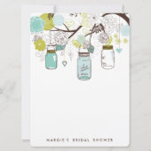 Numéros de table en pots Mason bleus et verts (Dos)