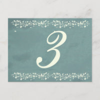 Numéros de table en soie bleue