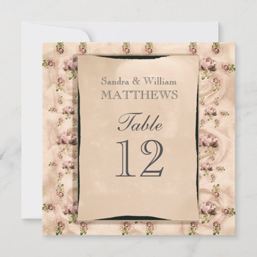 Numéros de table Épargnés Rose Vintage (Devant)