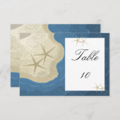 Numéros de table étoile de mer et océan (Devant / Derrière)