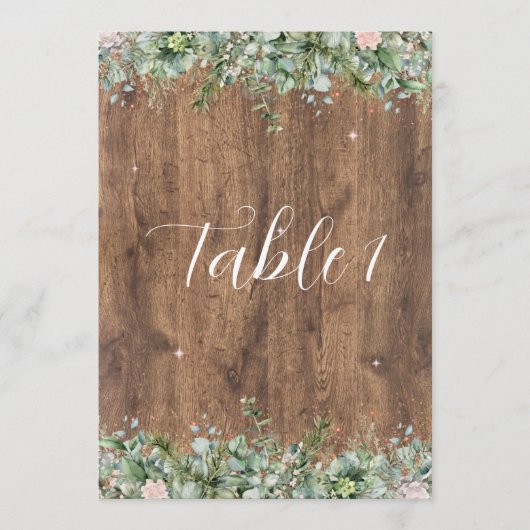 Numéros de table Eucalyptus Dusty Rose | Verdure (Devant)
