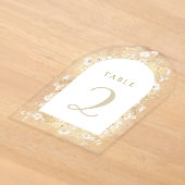 numéros de table fleurs blanches jaunes (Poser)