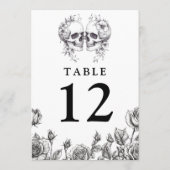 Numéros de table Fleurs Gothiques de Crânes (Dos)