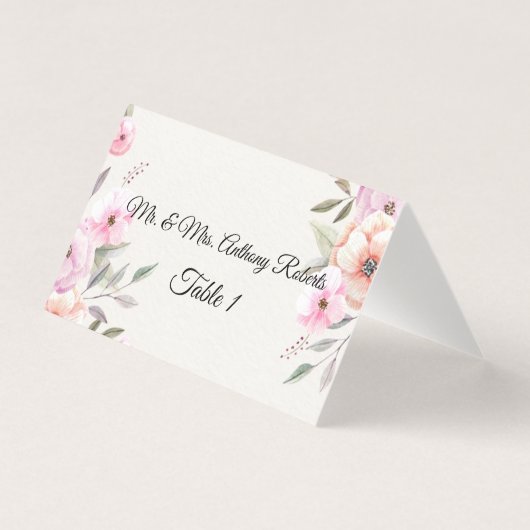 Numéros de table Fleurs pastel jolies (Front)