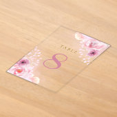 numéros de table fleurs roses (Poser)