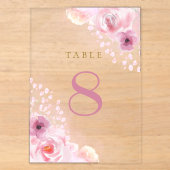 numéros de table fleurs roses (Recto)