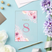 numéros de table fleurs roses (Insitu (Mariage))