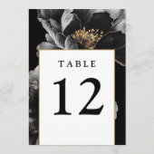 Numéros de table floral chic moderne (Dos)