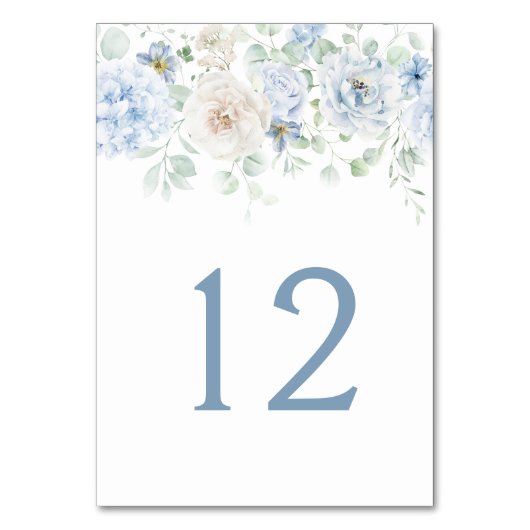 Numéros de table floraux bleus et blancs (Par défaut)