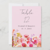 Numéros de table floraux lavande orange rose jaune (Devant)