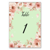 Numéros de table floraux personnalisables mariage (Dos)