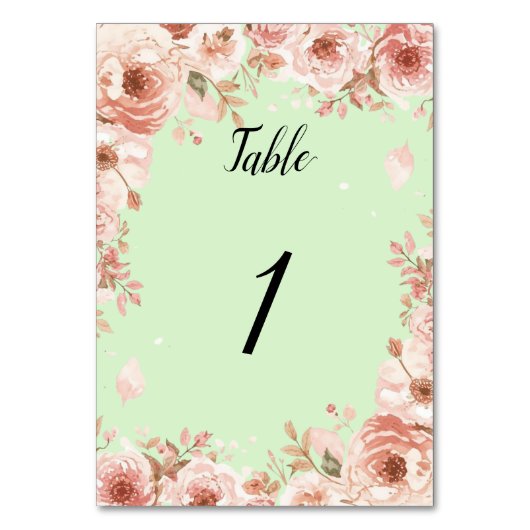 Numéros de table floraux personnalisables mariage (Par défaut)