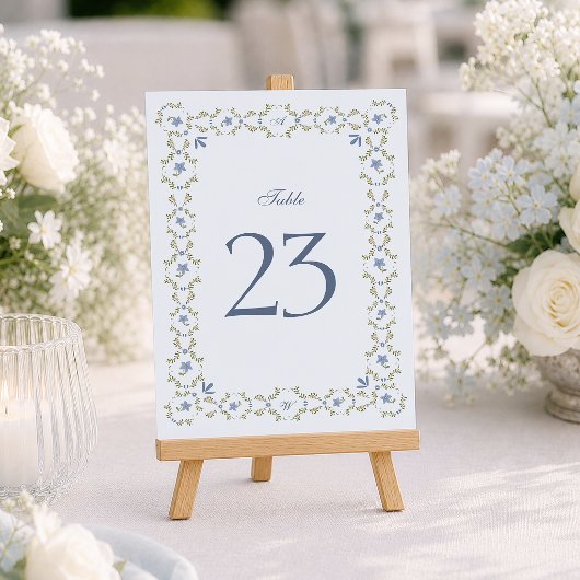 Numéros de table Folk Bleu Poussiéreux 1–29