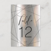 Numéros de table géométrique métallique Silver ID6 (Devant)