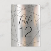Numéros de table géométrique métallique Silver ID6 (Dos)