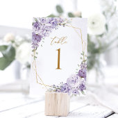 Numéros de table géométriques dorés floraux de lav