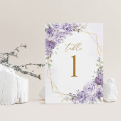 Numéros de table géométriques dorés floraux de lav