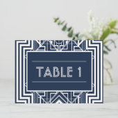 Numéros de table géométriques Navy (Debout devant)