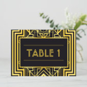 Numéros de table géométriques noir et or (Debout devant)