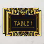 Numéros de table géométriques noir et or (Devant / Derrière)