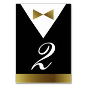 Numéros de table Gold & Black Tuxedo | Forme moder (Par défaut)