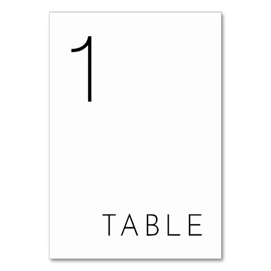 Numéros de table HARLOW (Par défaut)