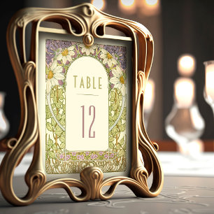 Numéros de table Lavande Daisy Art Nouveau Vintage