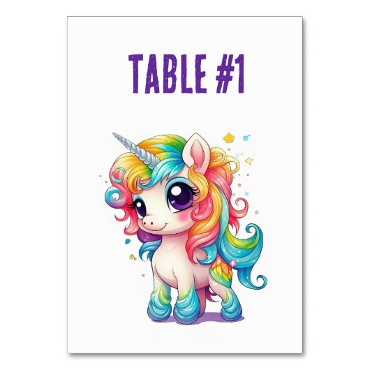 Numéros de table Licorne Arc-en-ciel pour placemen (Par défaut)