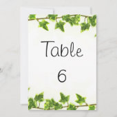 Numéros de table - Lierre vert (Devant)