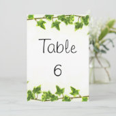 Numéros de table - Lierre vert (Debout devant)