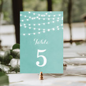Numéros de table Mariage Aqua String Lights
