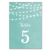 Numéros de table Mariage Aqua String Lights (Dos)