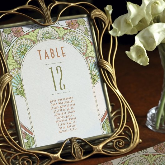 Numéros de table Mariage Art Nouveau Vintage