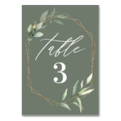 Numéros de table mariage couleur or aquarelle feui (Dos)